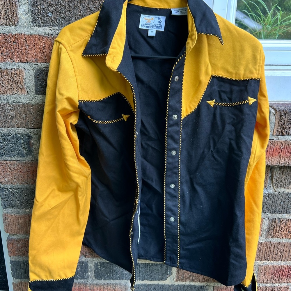 Panhandle Slim Retro Western Shirt - Yellow and Black